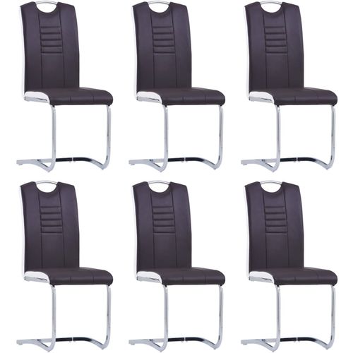 Konzolne blagovaonske stolice od umjetne kože 6 kom smeđe slika 23