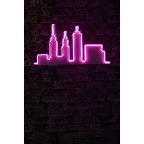 Wallity Ukrasna plastična LED rasvjeta, City Skyline - Pink slika 2