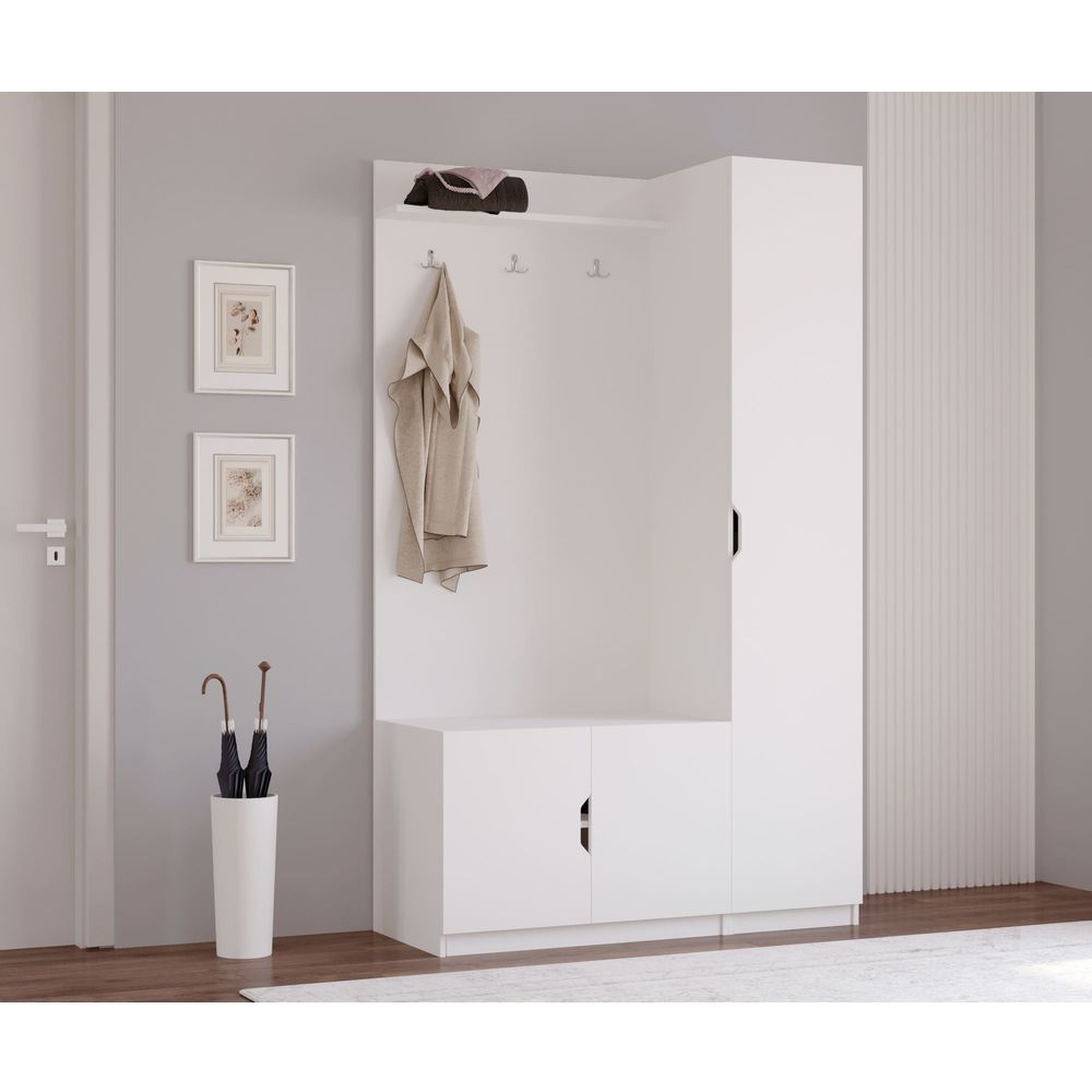 Hall Stand Rb-159 u Mat Bijeloj Boji slika 1