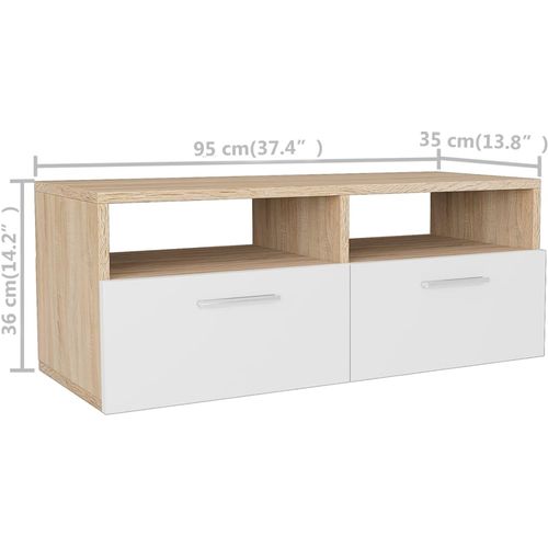 TV ormarići od iverice 2 kom 95 x 35 x 36 cm boja hrasta i bijela slika 40