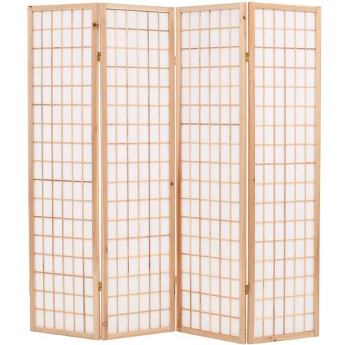 Sklopiva sobna pregrada s 4 panela u japanskom stilu 160x170 cm prirodna slika 1
