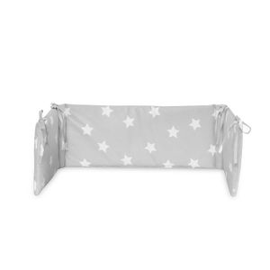 LORELLI RANFORCE ROUND Ogradica za Krevetić za Bebu Stars Grey 145 X 27 cm