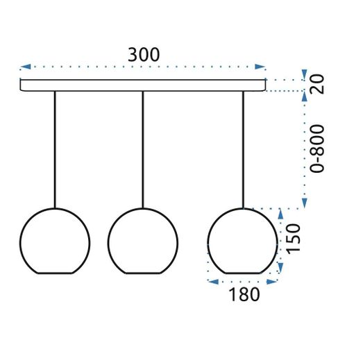 TOOLIGHT Stropna viseća svjetiljka Triple Metal Chrome app634-3cpr slika 7