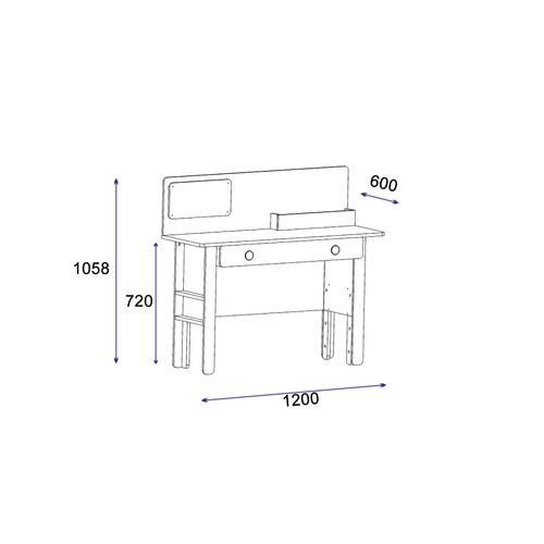 Valerin Atlantic PineAnthracite Study Desk slika 5