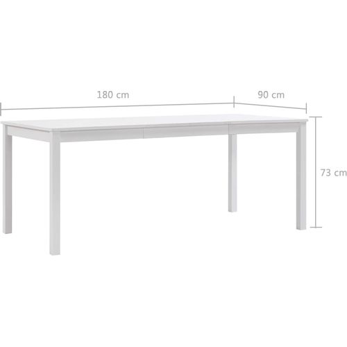 Blagavaonski stol bijeli 180 x 90 x 73 cm od borovine slika 8