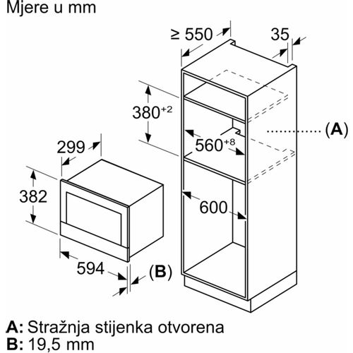 Bosch ugradbena mikrovalna pećnica BFL7221W1 slika 6