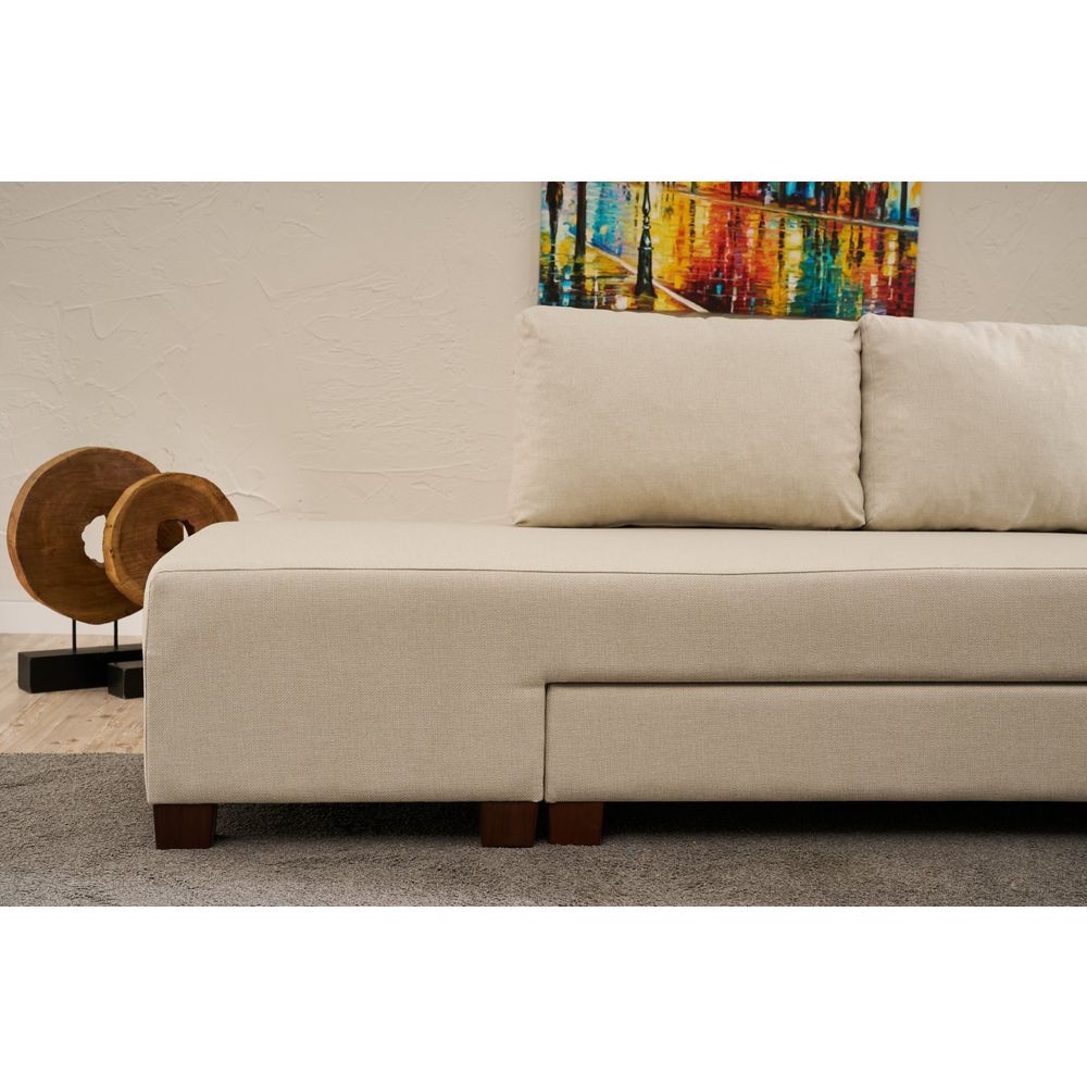 Aly Arzilla Desni - Krem Krem Ugaoni Sofa-Krevet slika 6