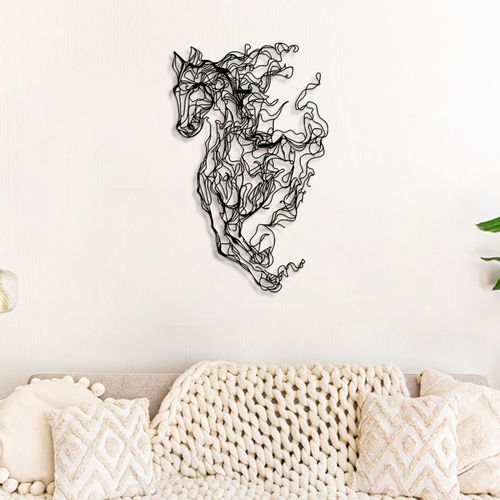 Wallity Metalna zidna dekoracija Metal Horse Line Art - APT724 slika 1