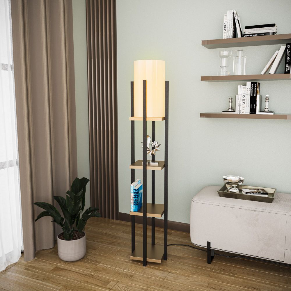 Lampa za policu - 8115 Crna zlatna podna lampa slika 3