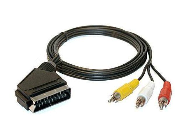 Kabl  3RCA  to SCART  1.2M (TV:SCART  - AV: 3RCA) slika 1