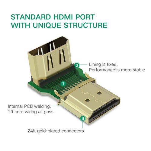 Ugreen HDMI M na Z kutni adapter - u polietilenskoj vrećici slika 3