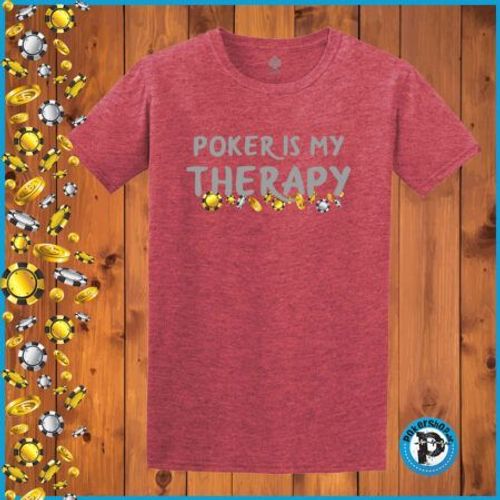 Poker majica "Poker is my therapy", crvena  slika 1