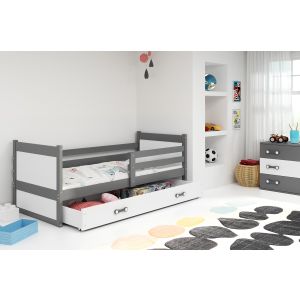 Drveni dječji krevet Rico - sivi - bijeli - 190*80cm