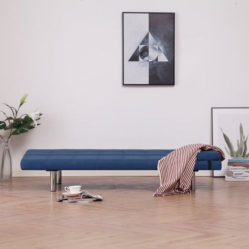 Kauč na razvlačenje od poliestera s 2 jastuka plavi slika 36