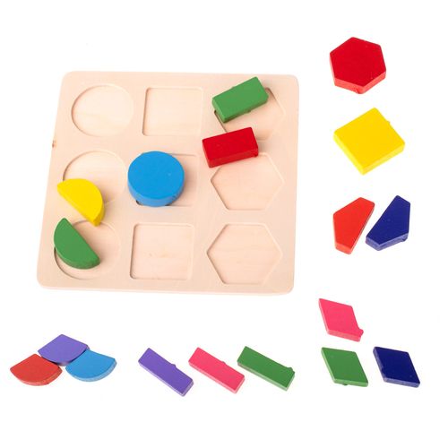 Montessori drvena edukativna igračka spajanja oblika 18 kom. slika 3