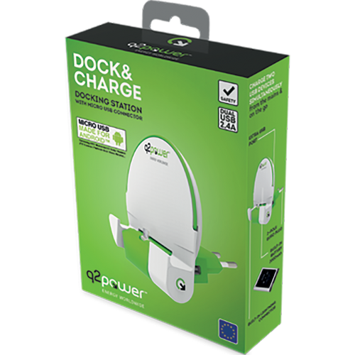 q2power Docking station sa micro USB konektorom - DOCK&amp;CHARGE M EURO slika 2