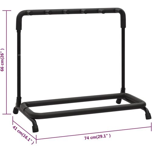 Sklopivi stalak za gitare s 5 dijelova crni 74x41x66 cm čelični slika 32