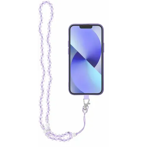 Privjesak za telefon CRYSTAL DIAMOND / dužina kabla 74cm (37cm u omči) / oko vrata ljubičasta slika 1