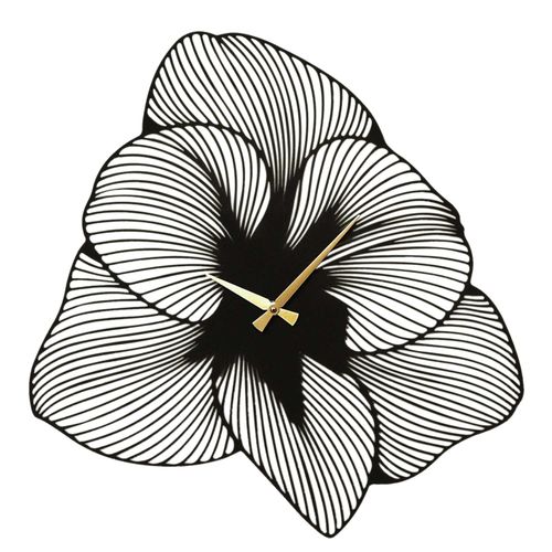 Wallity Sat metalni zidni dekorativni, Azalea Metal Wall Clock - APS039 70 - Black slika 1