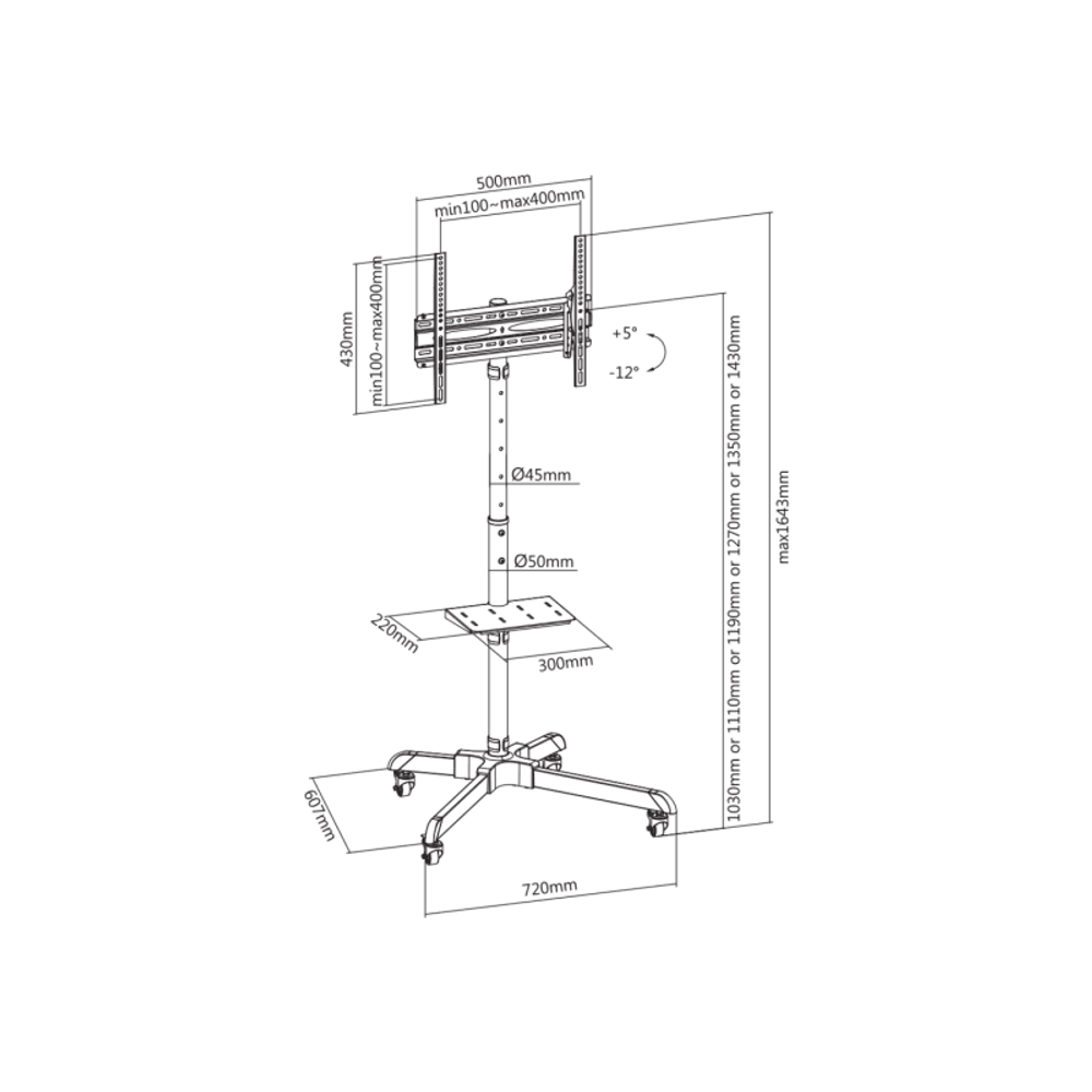 SBOX Podni stalak FS-224-2 (32-55"/35kg/400x400) slika 3