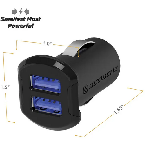 SCOSCHE, ReVolt Dual, auto punjač 2xUSB 12W, malih dimenzija slika 2