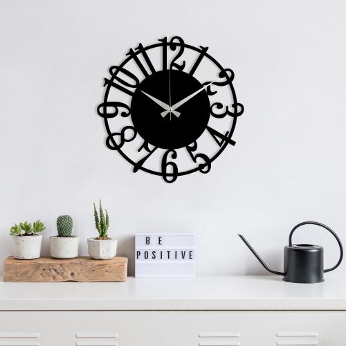 Enzoclock - S006 Black Decorative Metal Wall Clock slika 1