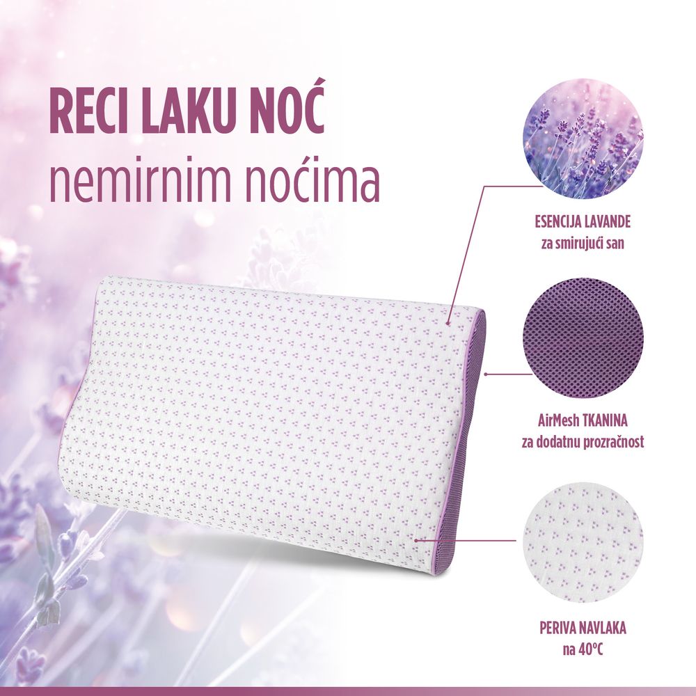  Vitapur jastuk lavanda Memory Contour 30x50 slika 4