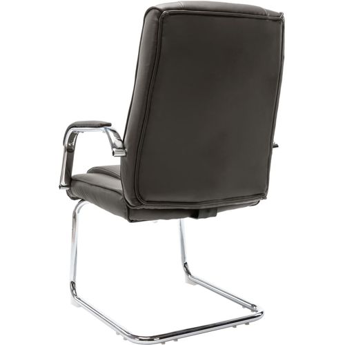 Konzolna uredska stolica od umjetne kože siva slika 4