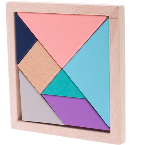 Šareni drveni tangram pastelne boje slika 1