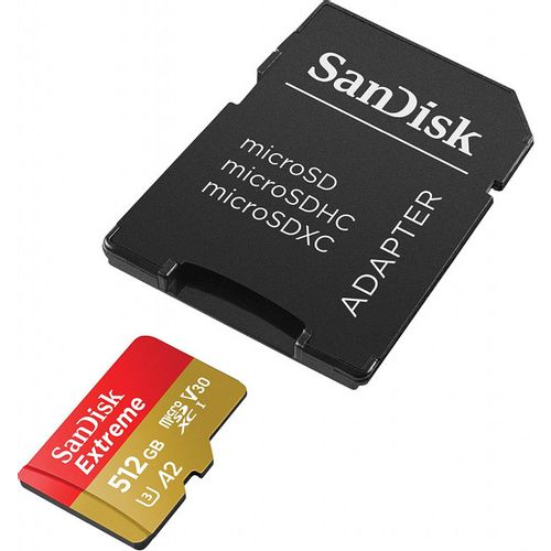 MicroSDXC SanDisk 512GB Extreme, SDSQXAV-512G-GN6MA + adapter slika 1