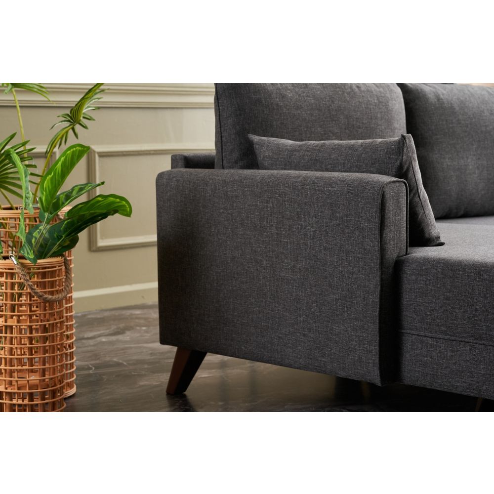 Bella - ugaona sofa, lijevi ugao - antracit boja slika 4