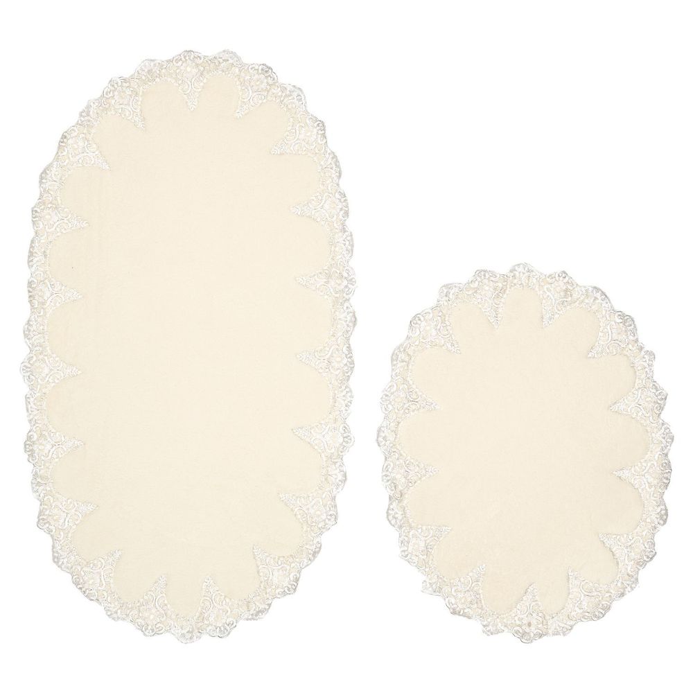 Set Kupatilskih Tepiha Zara - Krem (2 Komada) slika 2