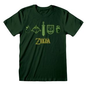 Unisex Majica Kratkih Rukava The Legend of Zelda Icons - Tamnozelena