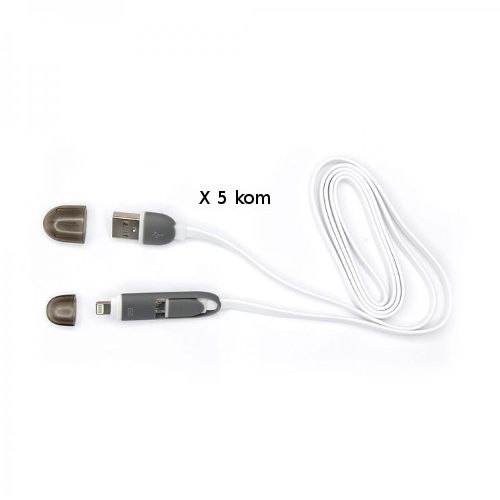 SBOX kabel USB za android i iPhone bijeli, 5 kom slika 1