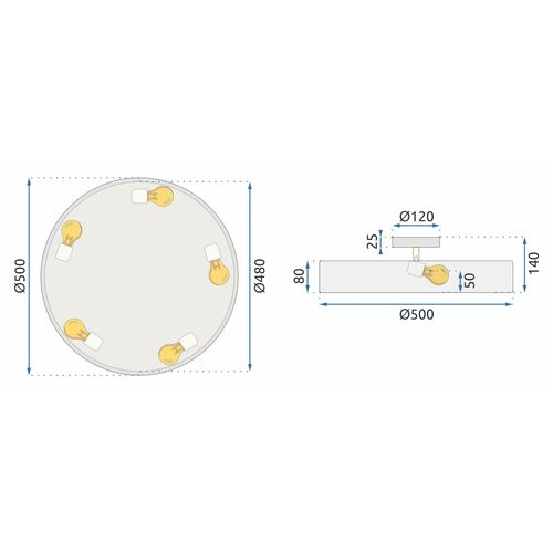 TOOLIGHT Viseća svjetiljka podesiva crna App860-C crno/zlato 50 cm slika 15