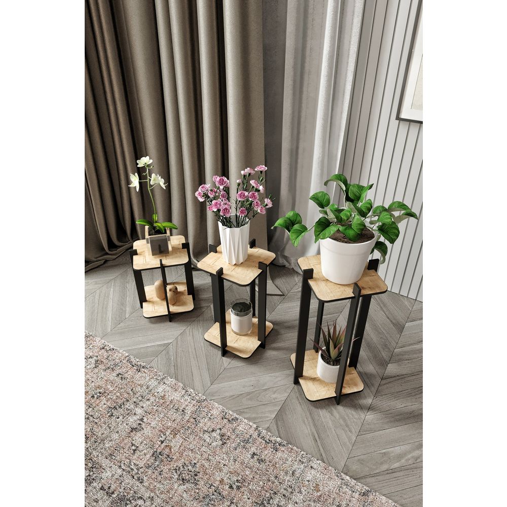 Stalak za biljke "Flower Desk Square" - boje: Hrast i Drvo slika 3