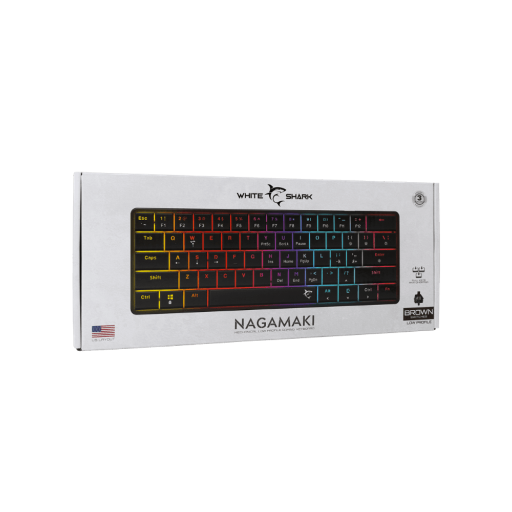 WHITE SHARK Mehanička tastatura GK-006131 NAGAMAKI / US, smeđi prekidači slika 9