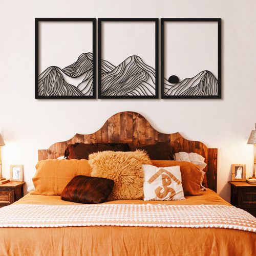 Wallity Metalna zidna dekoracija Mountain Landscape Set of 3- APT742 S slika 1