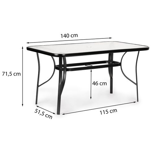 Stakleni vrtni stol Wave 140x80cm terasa balkonski stol slika 6