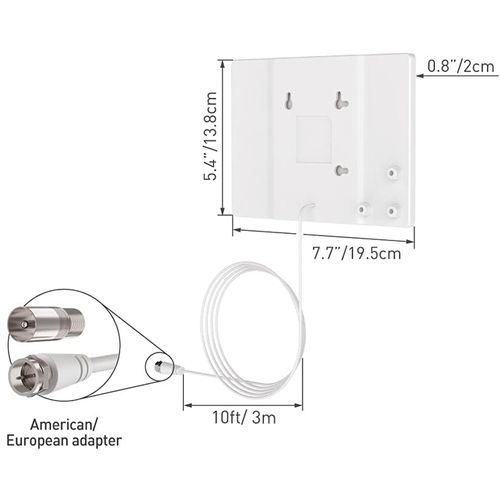 BARKAN AF40P.W Indoor HDTV Flat TV Antenna 65 km slika 5