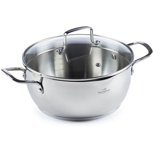 Čelični lonac Rosmarino Pour&amp;Cook II sa staklenim poklopcem 3 l - silver 24x10,5 cm slika 3