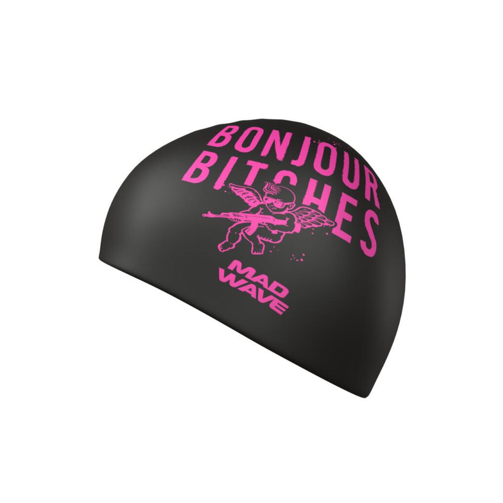 Mad Wave Kapa za plivanje BONJOUR Printed, Crna slika 3