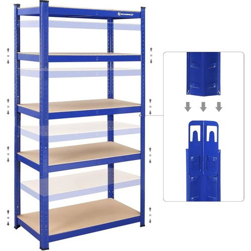 SONGMICS Polica, smeđe-plava, 90 x 180 x 40 cm, GLR40Q slika 4