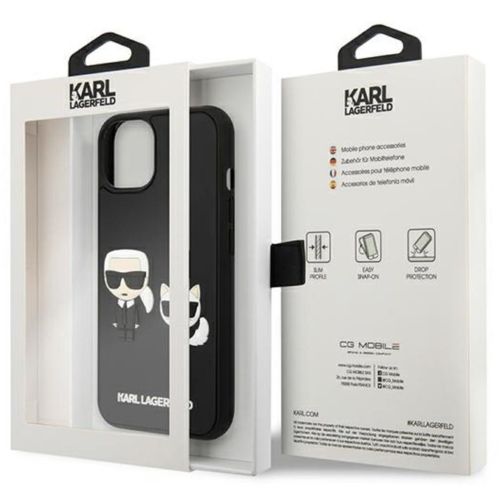 Karl Lagerfeld Futrola za iPhone 13 Mini Black Iconic Karl & Choupette Head slika 2