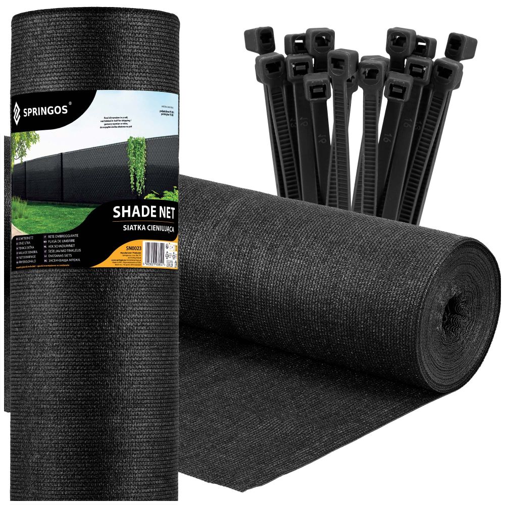 Crna mreža za sjenu 140 GSM 1,5 × 25 m (100 traka) slika 5