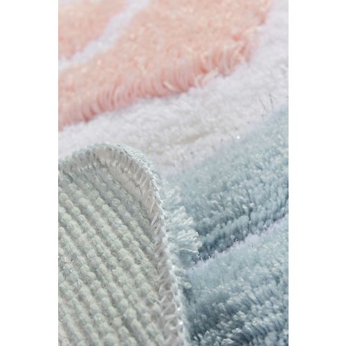 Floria - Blue Multicolor Acrylic Bathmat Set (2 Pieces) slika 4