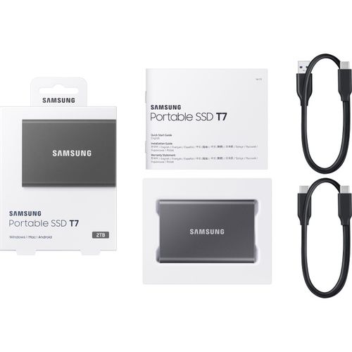 SAMSUNG Portable T7 Touch 2TB sivi eksterni SSD MU-PC2T0T slika 1