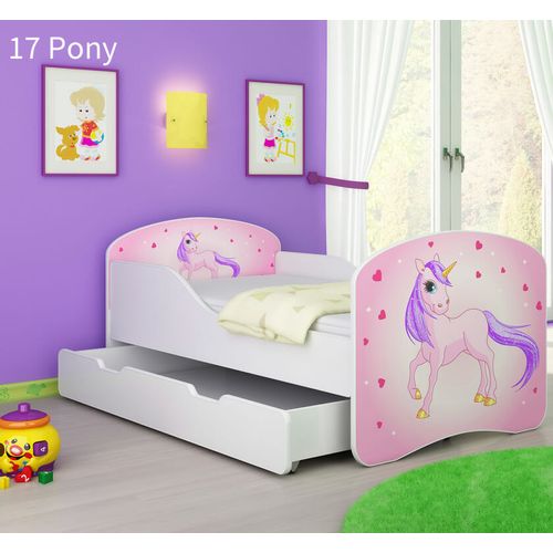 Dječji krevet ACMA s motivom + ladica 140x70 cm - 17 Pony slika 1