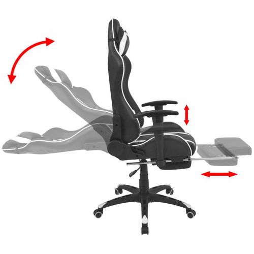 Podesiva igraća uredska stolica s osloncem za noge bijela slika 10