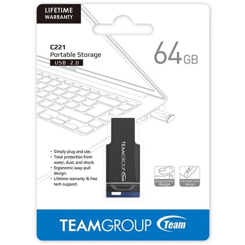 TeamGroup 64GB C221 USB 2.0 BLUE TC22164GL01 FO slika 4